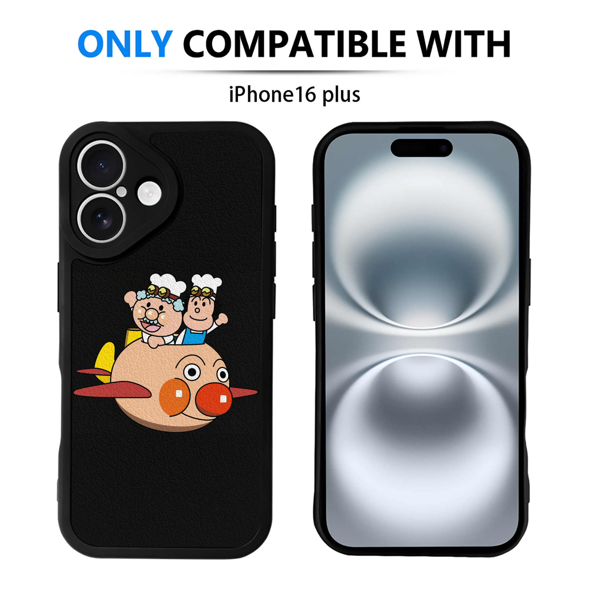 （画像用） アンパンマン Anpanman 【iPhone 16シリーズ対応】シリコンスマホケース（レザー調） 材質：シリコン